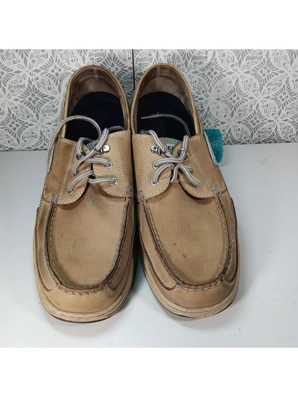 Sebago Docksides Boat Shoes Mens Size 14 Brown Leather Slip Resistant Casual